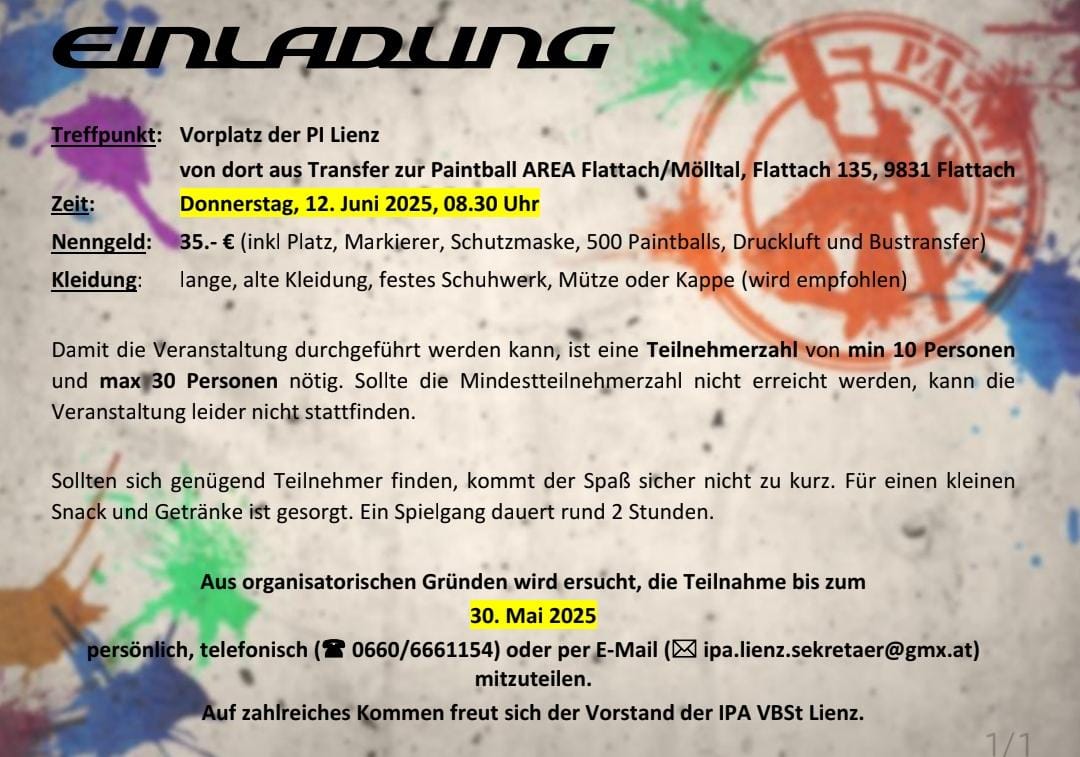 Paintball neuer Termin